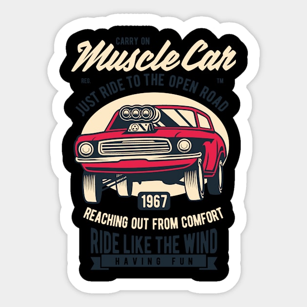 Muscle car car Sticker by BK55